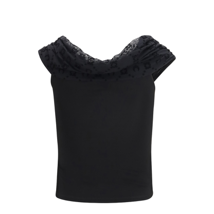 MAYFEYR - Marine Serre - Off Shoulder Draped Top - WTO509ACJER0022