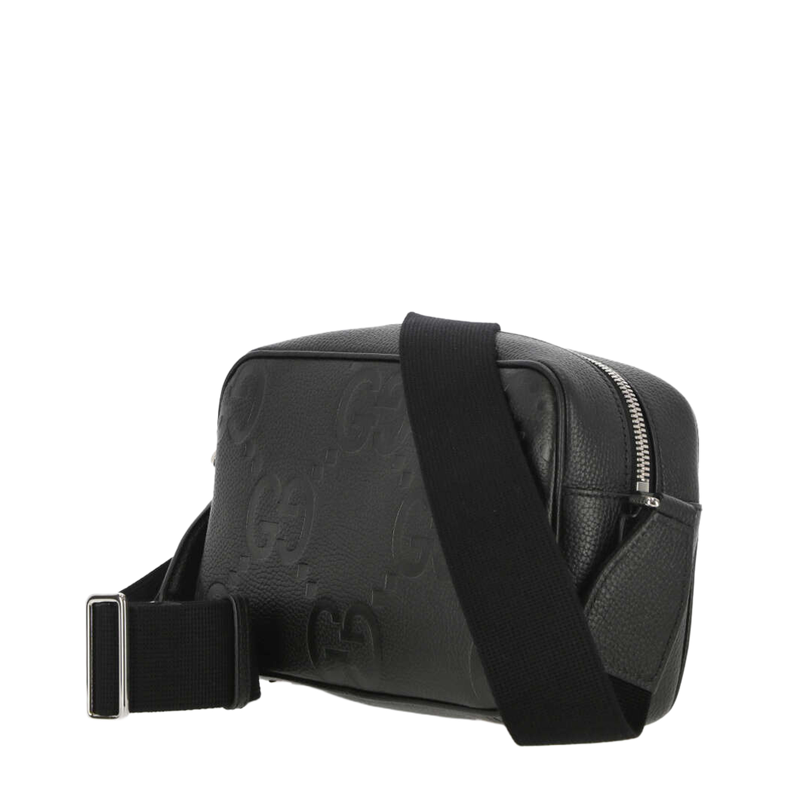 GG Jumbo Leather Shoulder Bags - Black