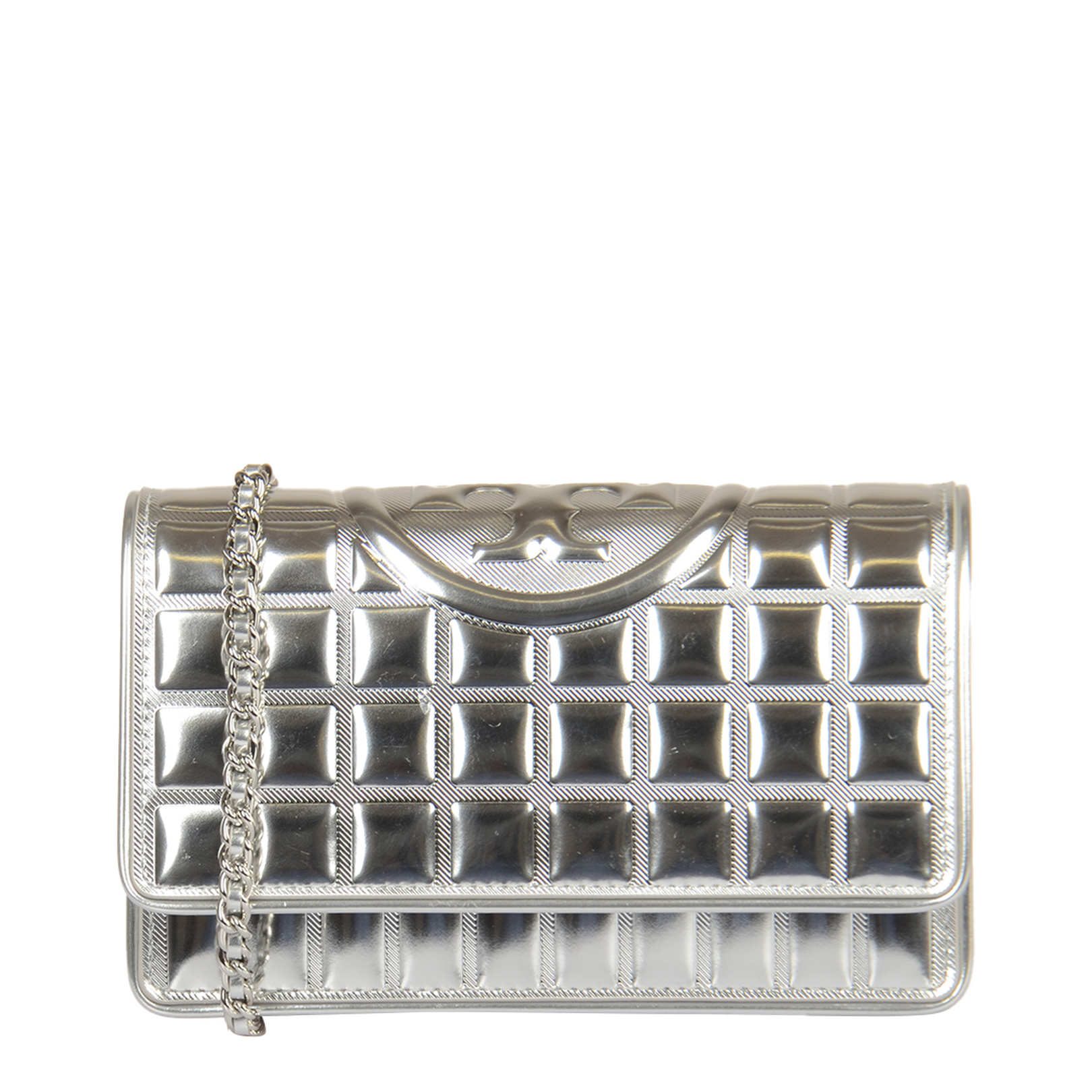 Fleming Soft Metallic Quilt Chain Wallet