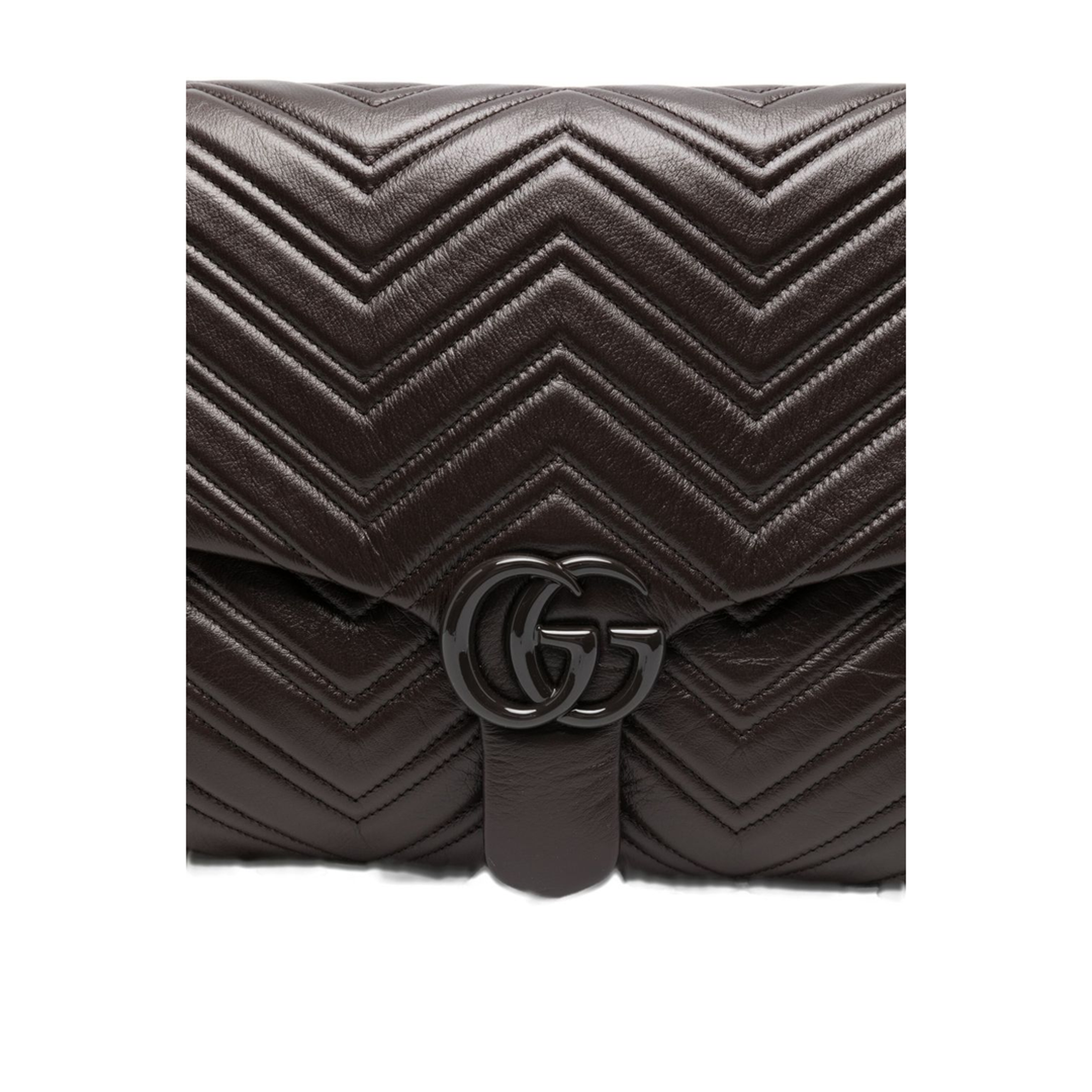 GG Marmont Maxi Matelassé Chevron Leather Shoulder Bag - Chocolate