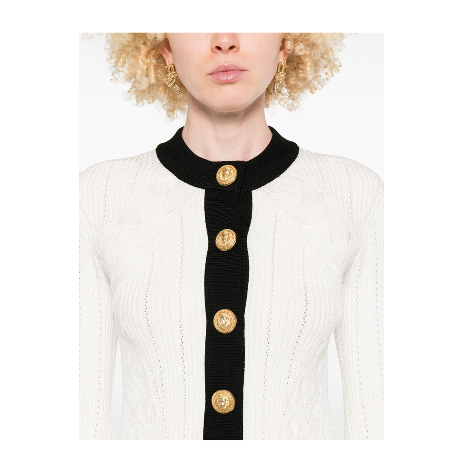 Knitted Crewneck Cardigan