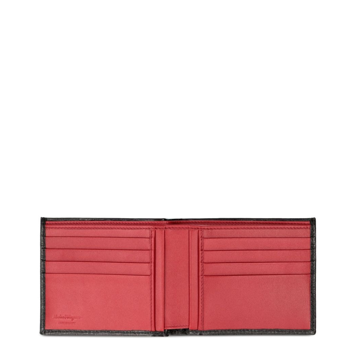 MAYFEYR - Ferragamo - Hammered Leather Gancini Bi Fold Wallet - 66A0630685956NERO