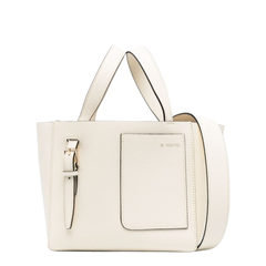 Soft Bucket Micro Calfskin Bucket Bag - Pergamena White