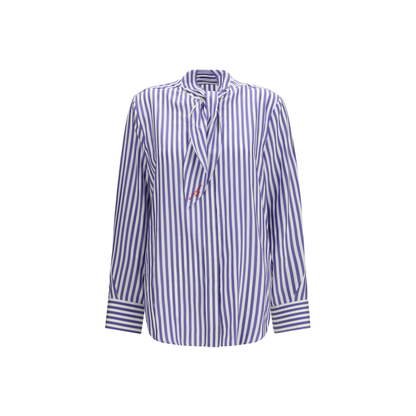 MAYFEYR - Givenchy - Silk Striped Cocoon Shirt With Bow - BW61MG16UR977