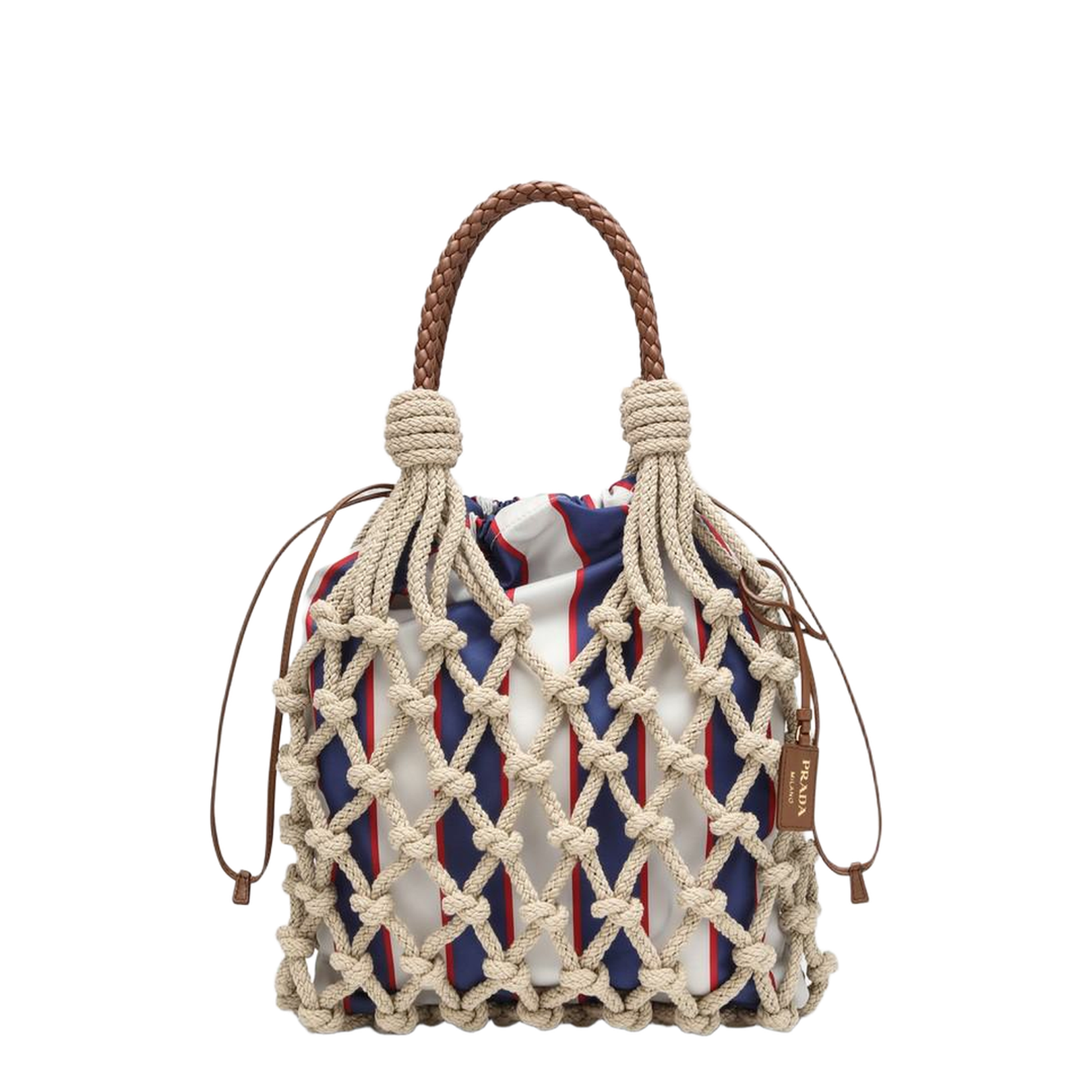Beige Mesh Handbag