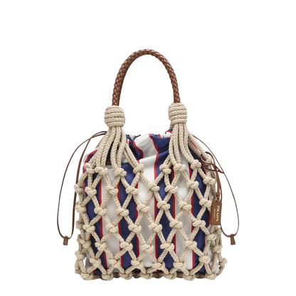 Beige Mesh Handbag