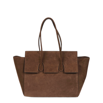 MAYFEYR - ROUNN - Felice Flap Brown Leather Tote Bag - FELICEFLAP31CHOCOLATE