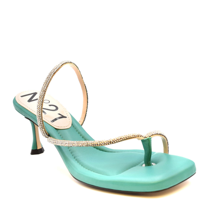 MAYFEYR - N 21 - Green Leather Sandals - 22ECPXNV13021X031