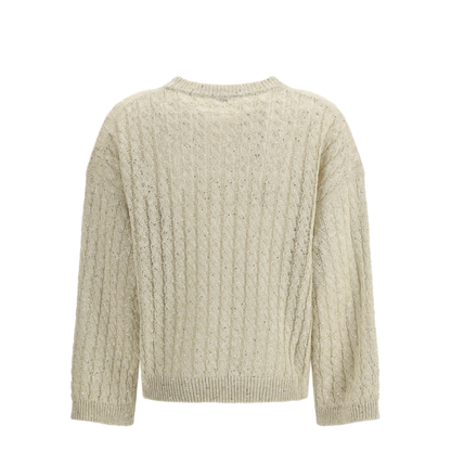 MAYFEYR - Brunello Cucinelli - Dazzling Cable Linen Sweater With Openwork Ribbing - MCO559710