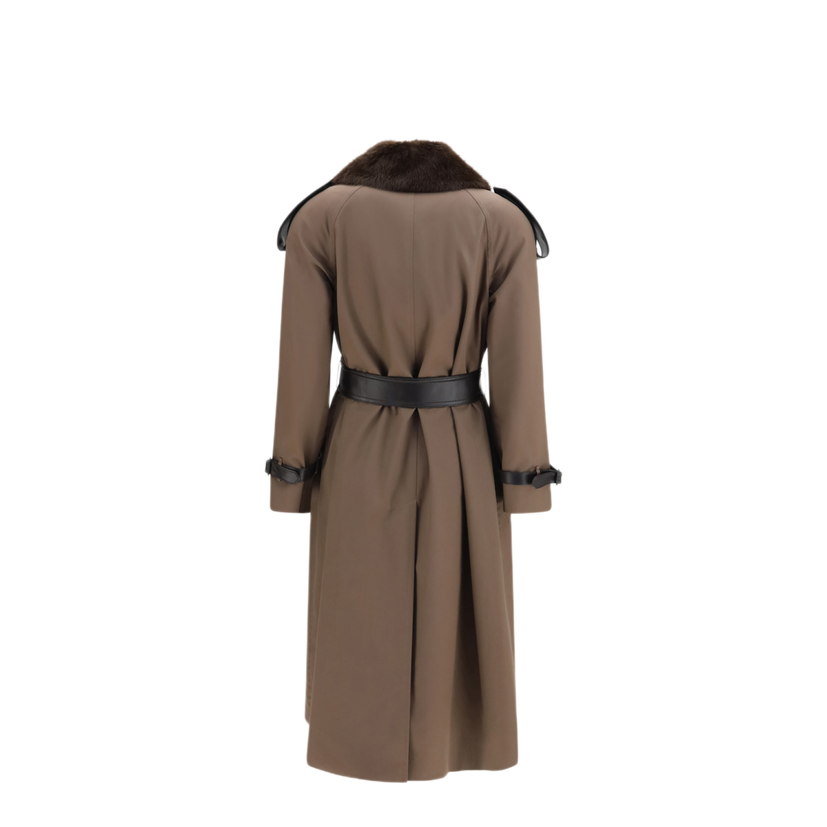 MAYFEYR - Burberry - Long Cotton Trench Coat With Buffalo Leather Collar - 8132302C6480
