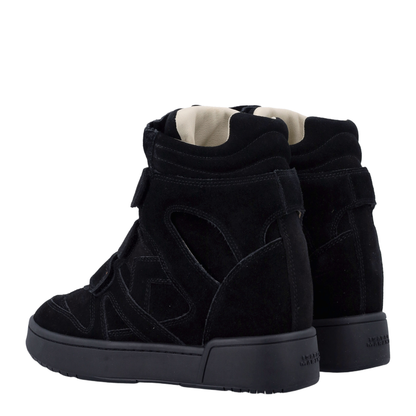 Bekett wedge sneakers in black suede