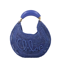 Summer Banana Medium Raffia Hobo Bag - Azul