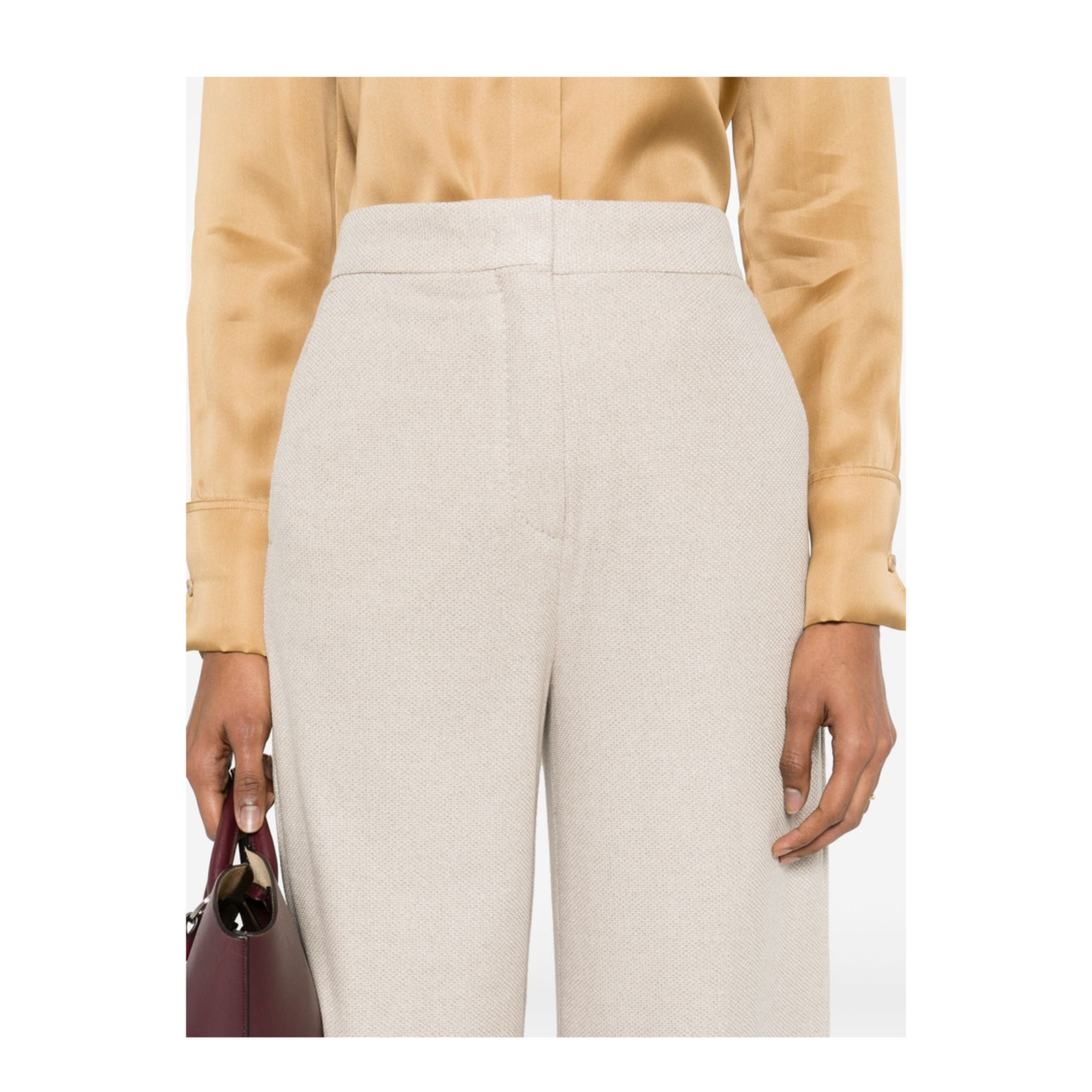 Linen Blend Wide-Leg Trousers