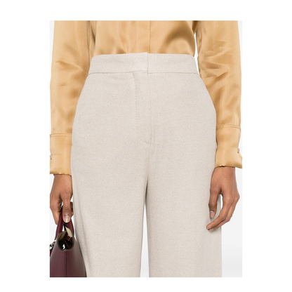 Linen Blend Wide-Leg Trousers