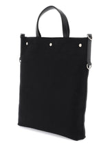 Unisex Universite North/South Foldable Tote Bag In Canvas And Smooth Leather