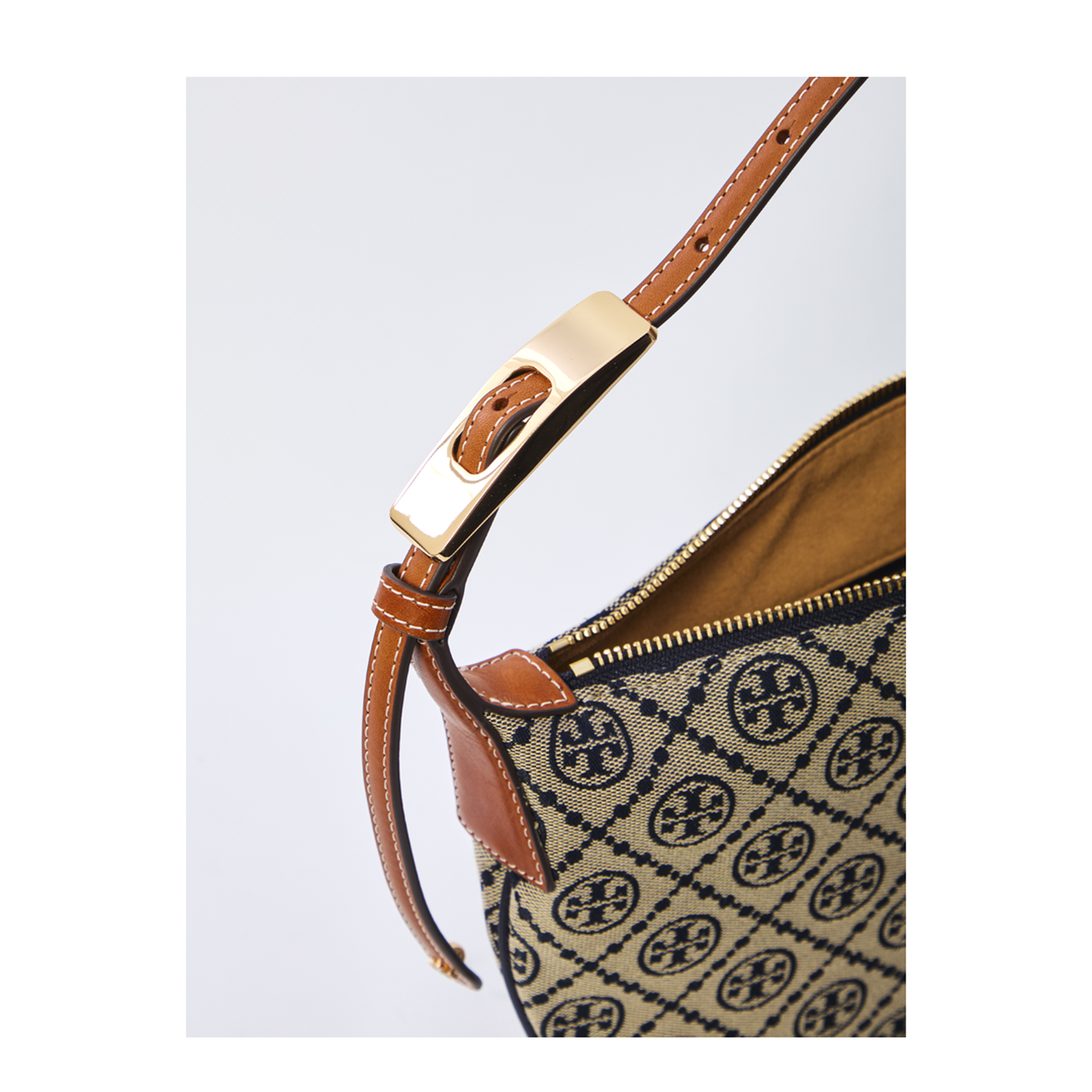 Hobo Bag in Cotton Fabric and Polyester Jacquard