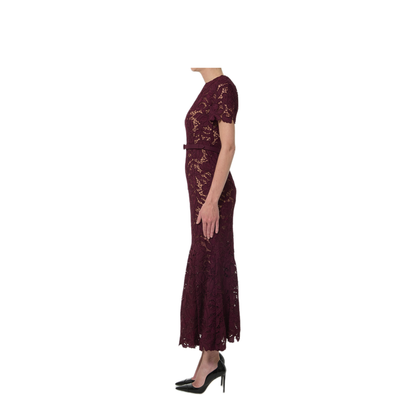 MAYFEYR - Self Portrait - Burgundy Lace Midi Dress - PF26107MBU