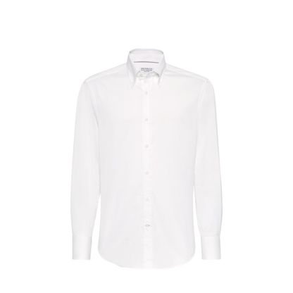 Button-Down Collar Shirt in White