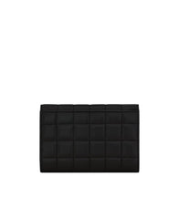 SAINT LAURENT Cassandre Wallet, Gold Hardware - BLACK