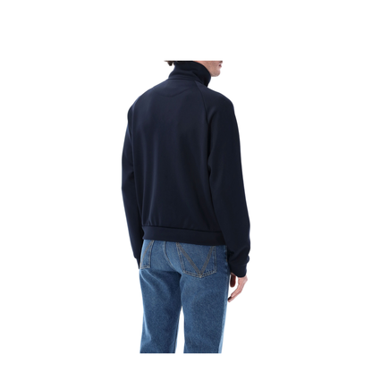 Zip Sweatshirt in Technical Fabric Blue