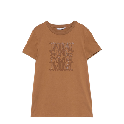 Logo Cotton T-Shirt in Beige