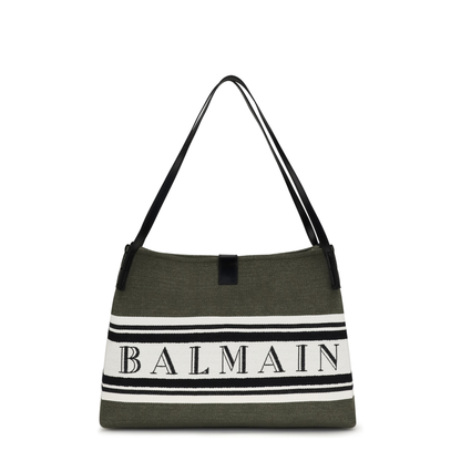 MAYFEYR - Balmain - Medium Canvas And Leather Release Tote - GN0FF034TJBR