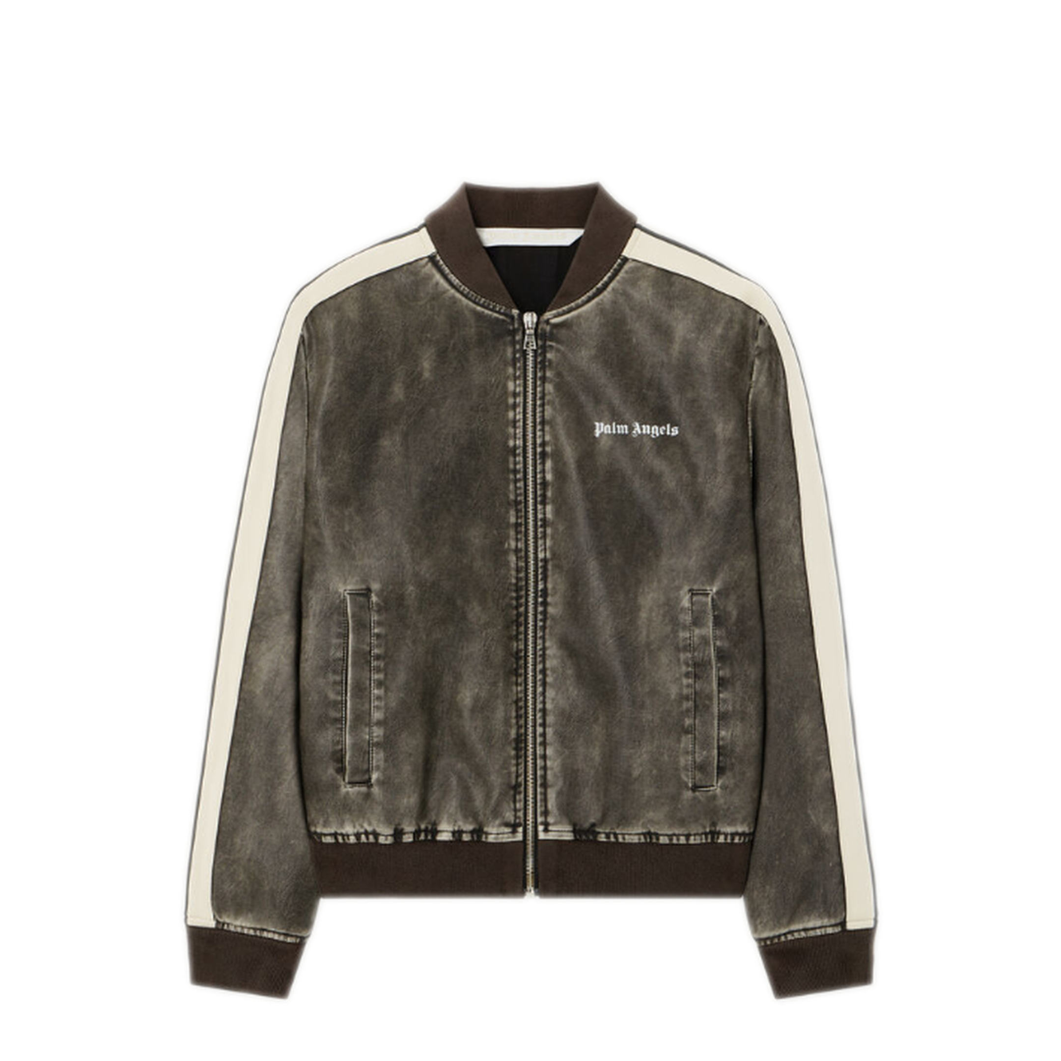 MAYFEYR - Palm Angels - Classic Logo Lea Track Bomber - PWJA039S26FAB002130A