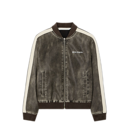 MAYFEYR - Palm Angels - Classic Logo Lea Track Bomber - PWJA039S26FAB002130A