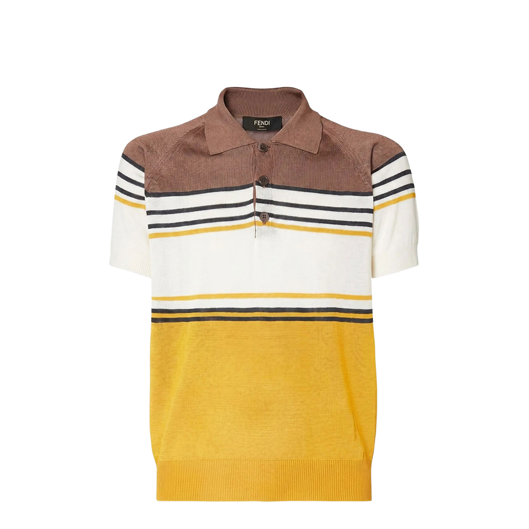 MAYFEYR - Fendi - Striped Viscose Polo Shirt - FZC173AWZ5