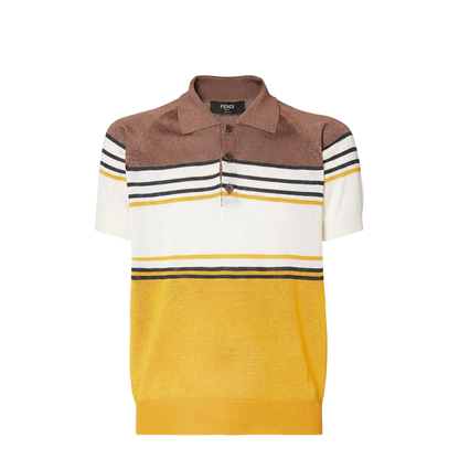 MAYFEYR - Fendi - Striped Viscose Polo Shirt - FZC173AWZ5