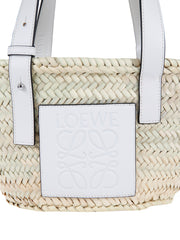 Raffia Small Basket Bag, Silver Hardware