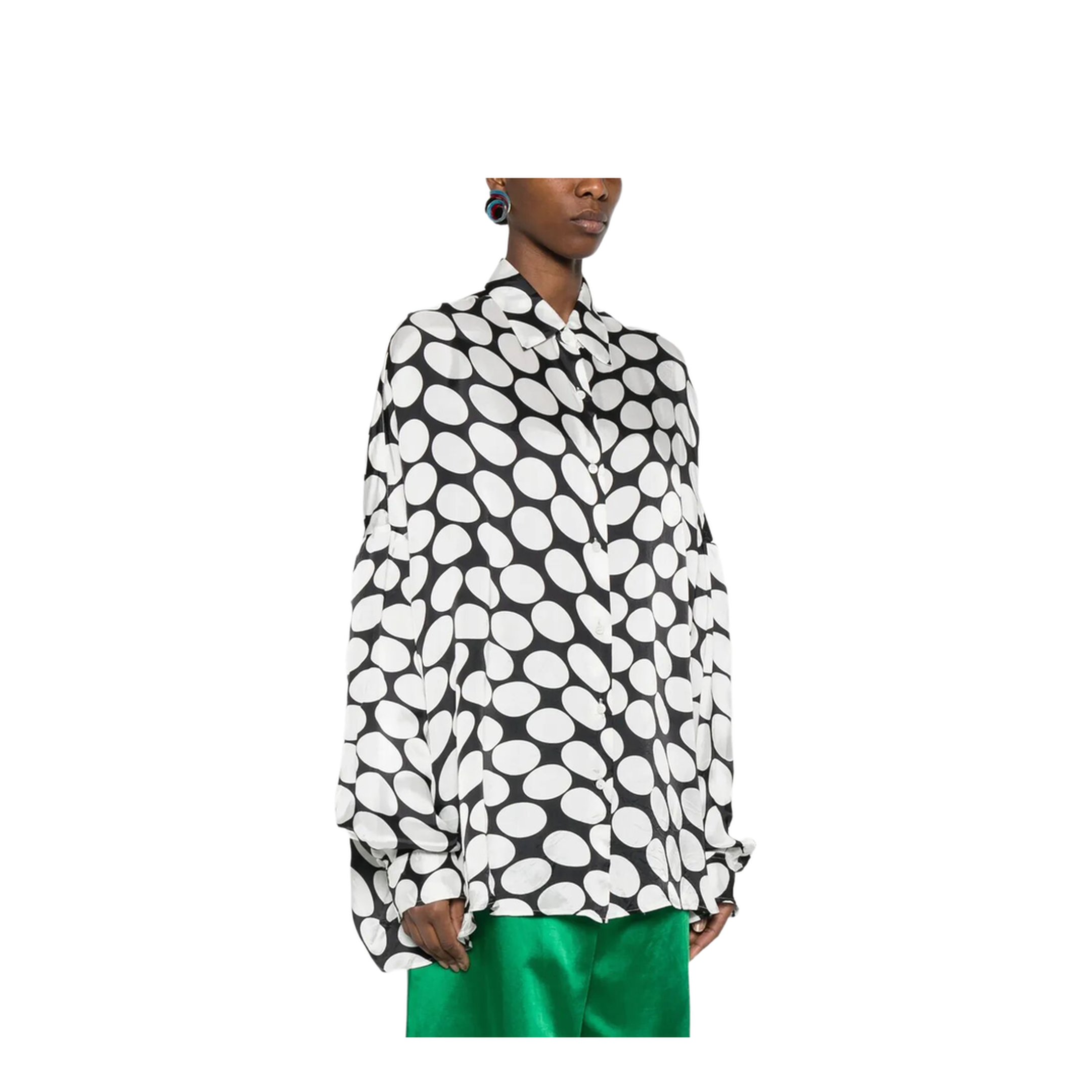 MAYFEYR - Dries Van Noten - Casia Viscose Shirt With Large Polka Dot-Motif - 0107003017
