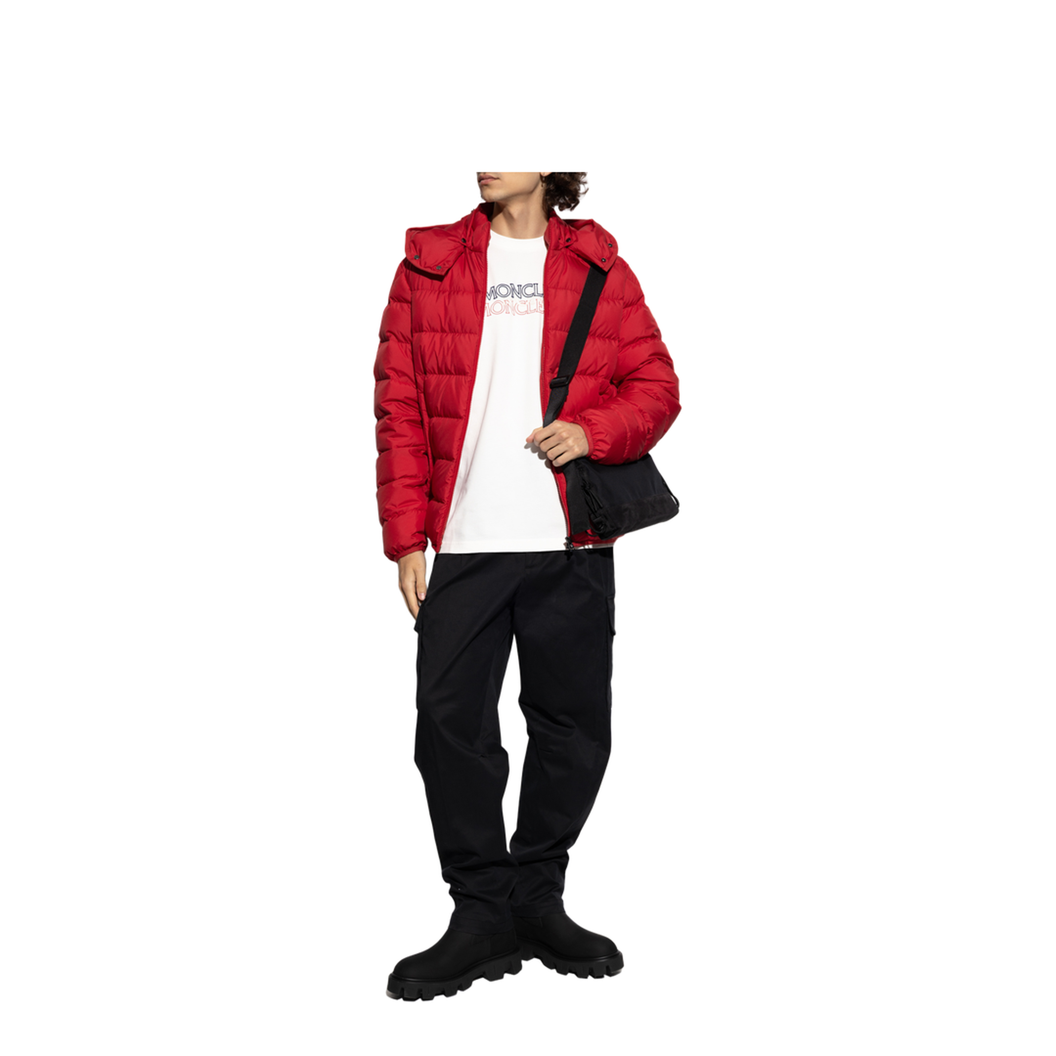 Montbrocq Hooded Short Down Jacket - Red