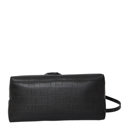 Crocodile Embossed Leather Tote Bag