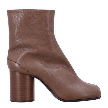 Brown Lambskin Leather Tabi Chelsea Boots