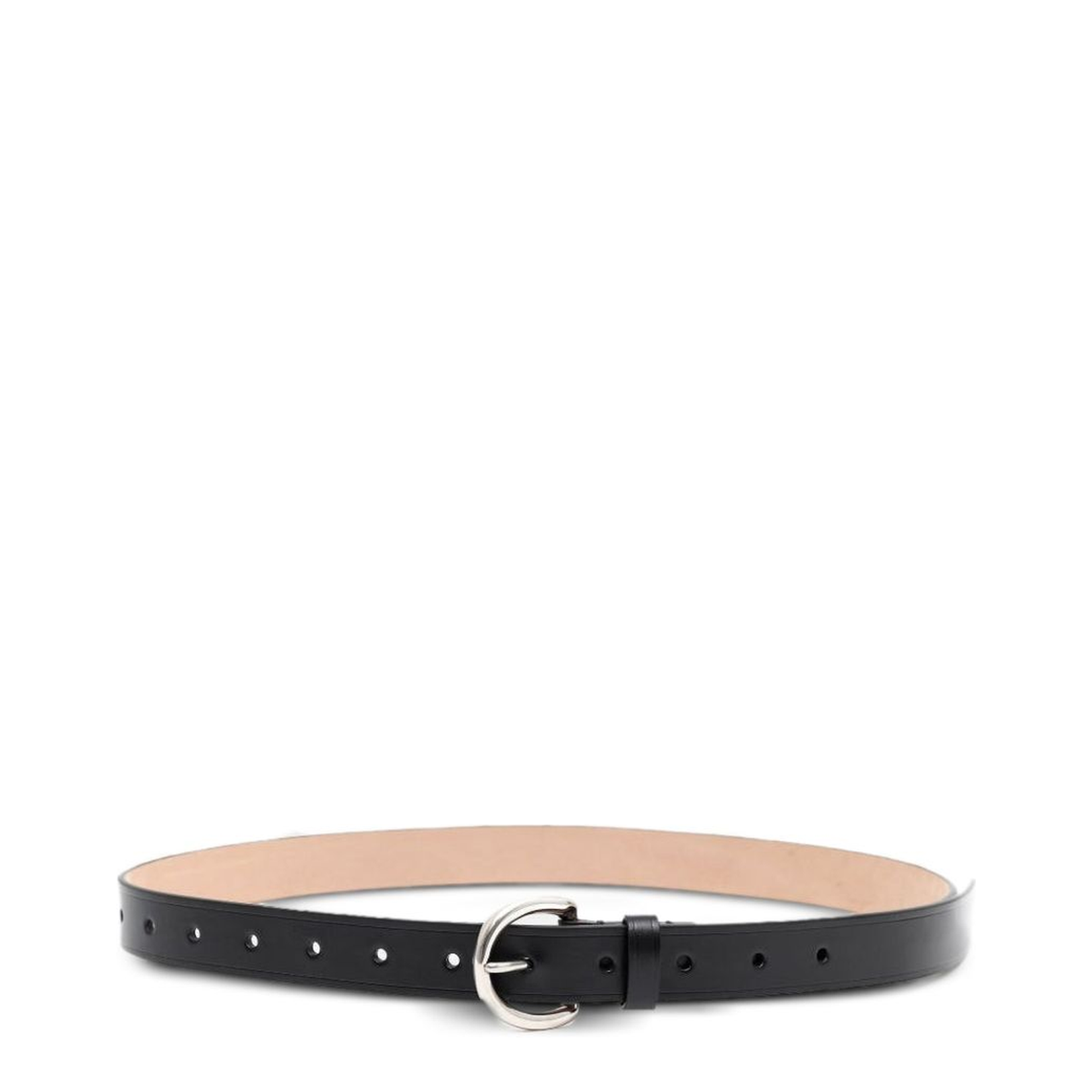Round Buckle Leather Belt