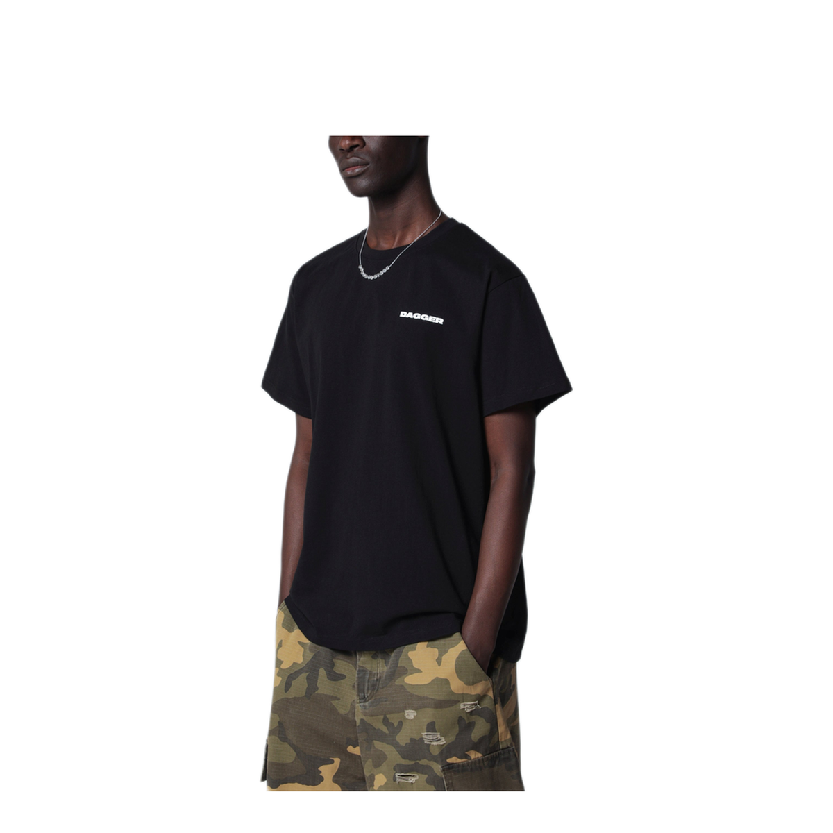 MAYFEYR - DAGGER - Faded Black T Shirt With Logo Print - 80001COWB