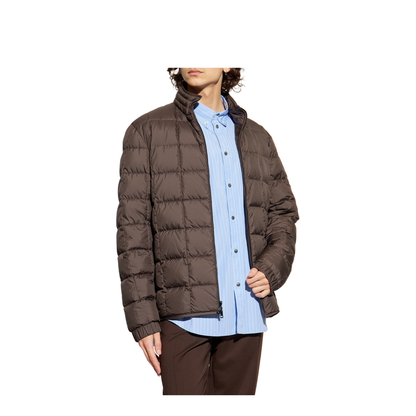 Brown Livra Reversible Teddy Short Down Jacket
