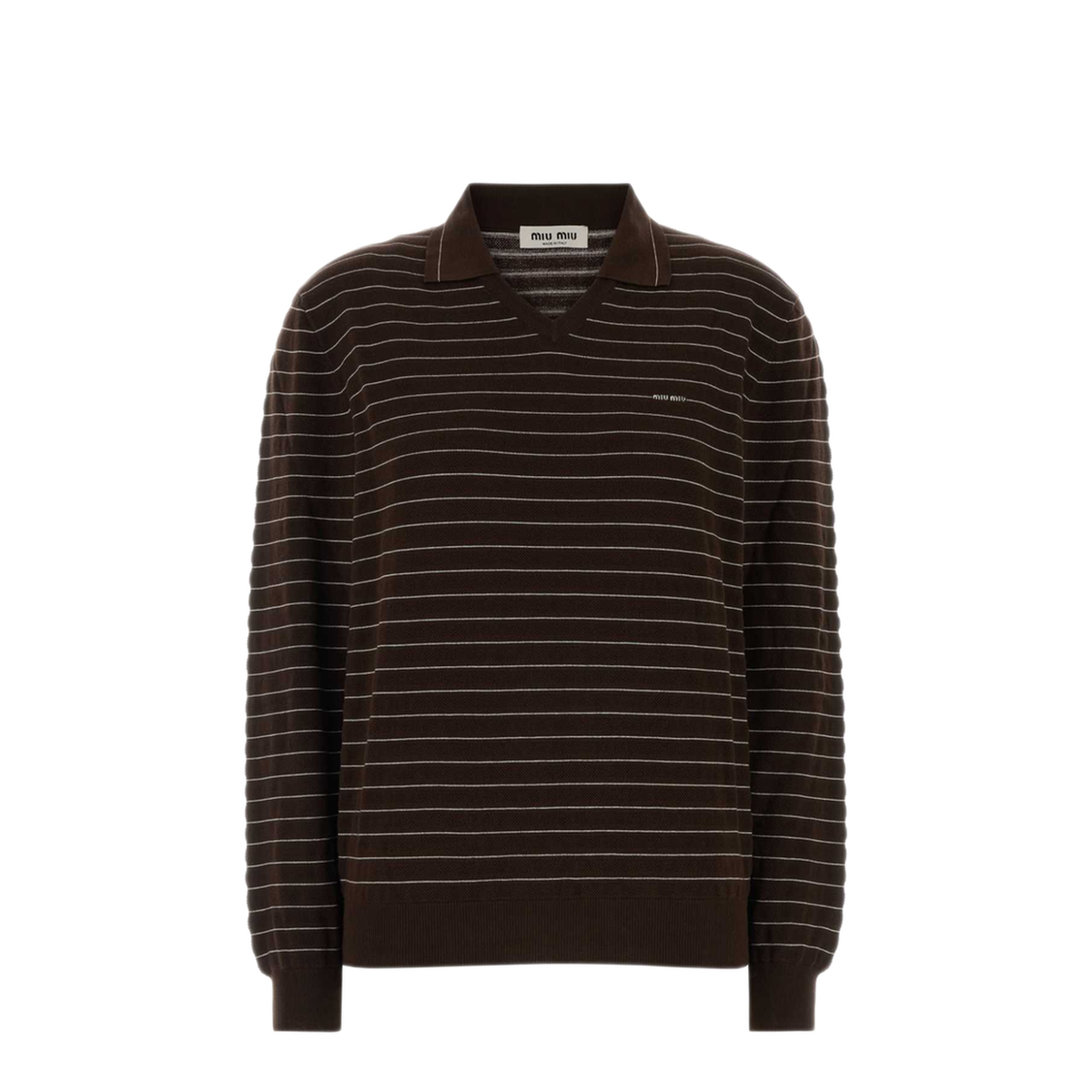 MAYFEYR - Miu Miu - Embroidered Cotton Polo Shirt - MML05RSOOO184QF0324