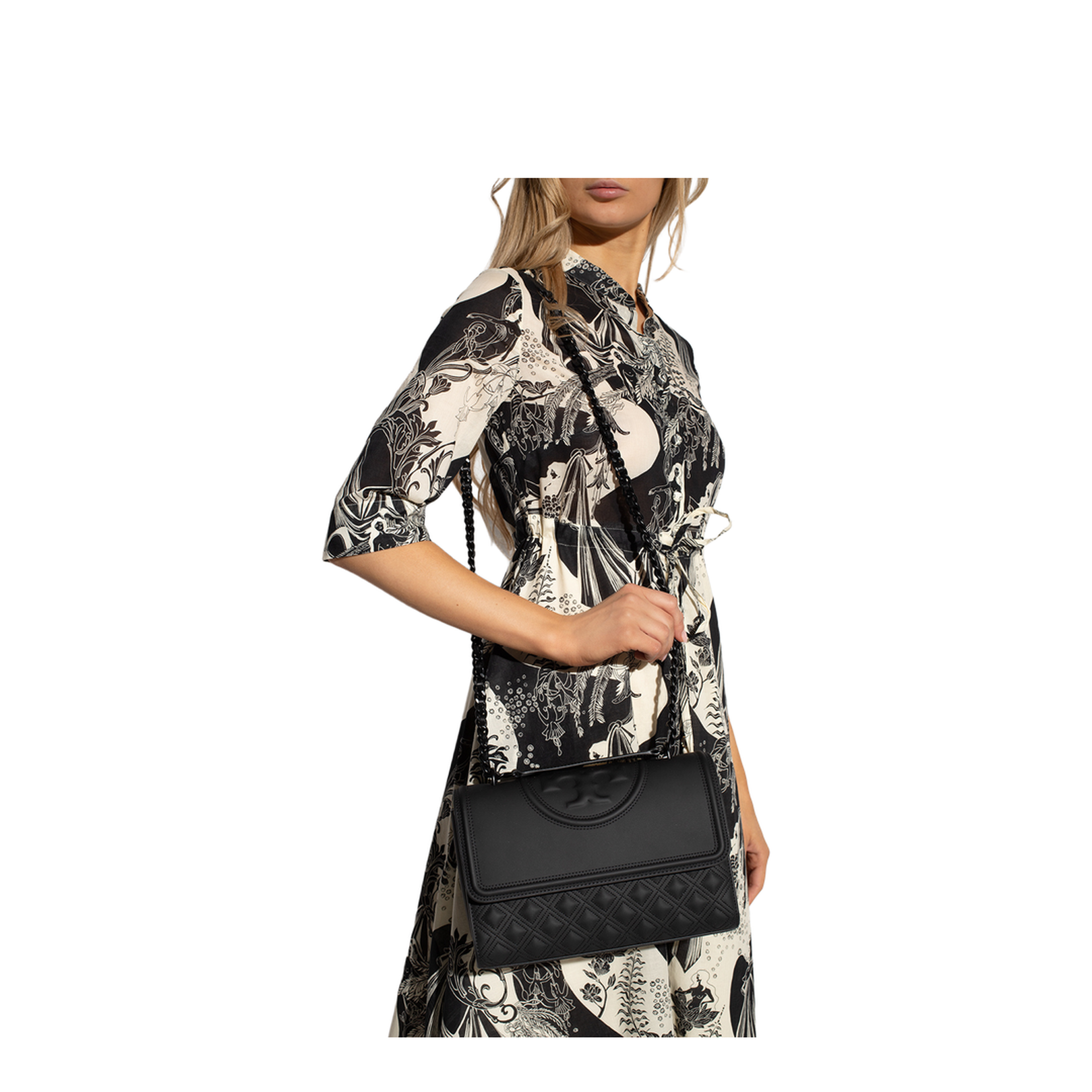 Black Fleming Matte Quilted Shoulder Bag