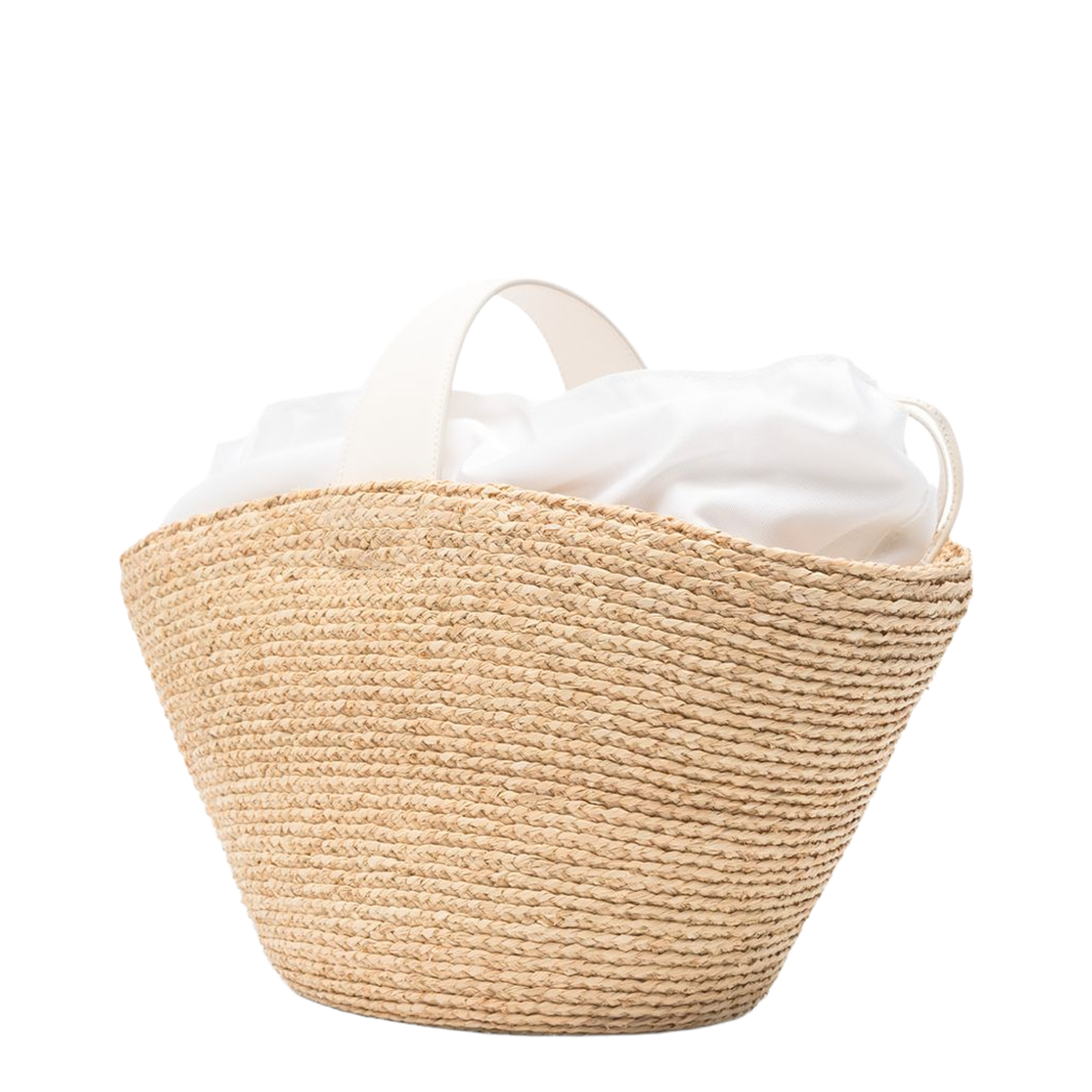 Viv' Skate Raffia Shopping Bag - Natural / White