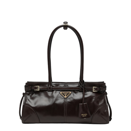 MAYFEYR - Prada - Bonnie Medium Handbag In Dark Brown Calf Leather - 1BA426MOM2CYRF01D6