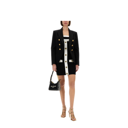 Two-Tone Halterneck Knit Dress