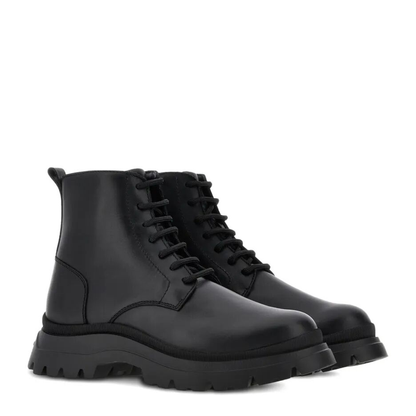 MAYFEYR - Hogan - Lace-Up Leather Boots With Zip - HXM6920FU60UDMB999