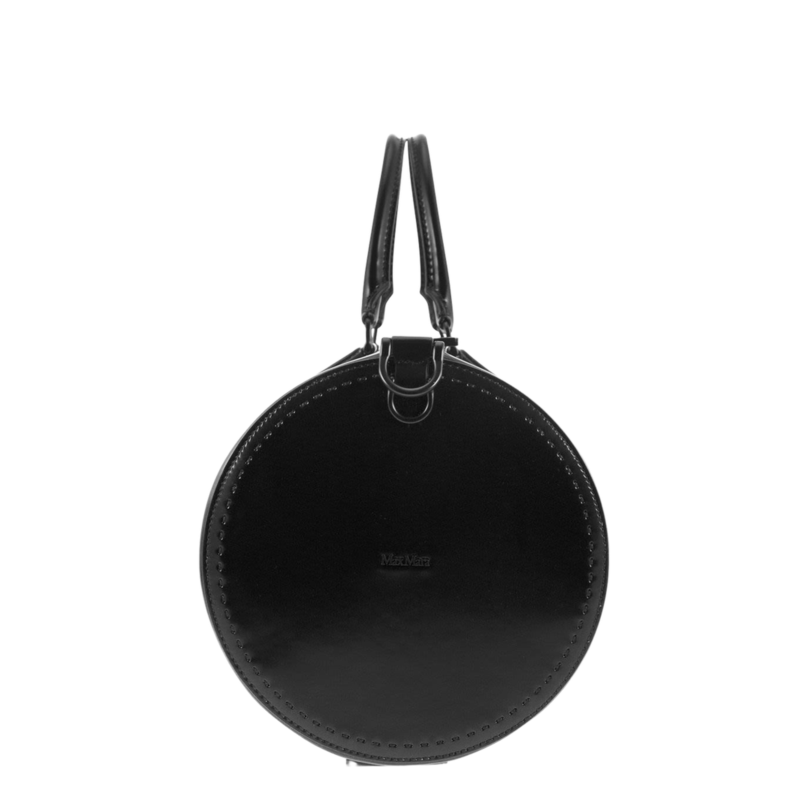 Black Leather Brushedrolll Handbag