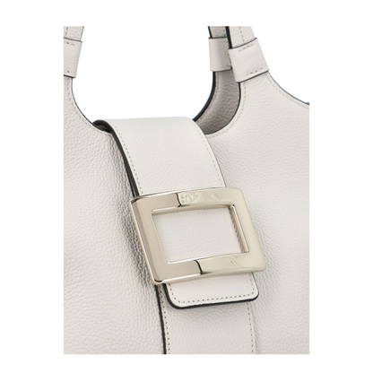 Belle Vivier Mini Shopping Bag In Ice White Calfskin - Ice White