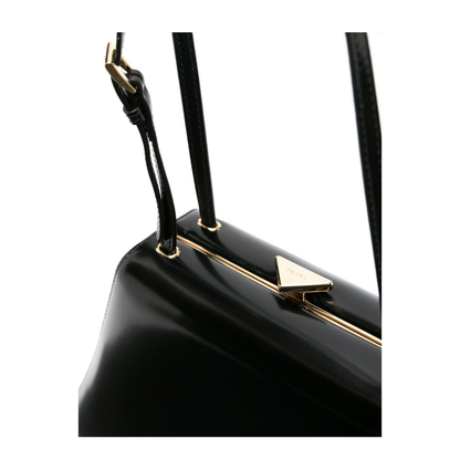 Medium Brushed Leather Handbag - Black