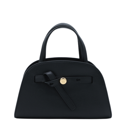 Pebbled Leather Shoulder Bag - Black