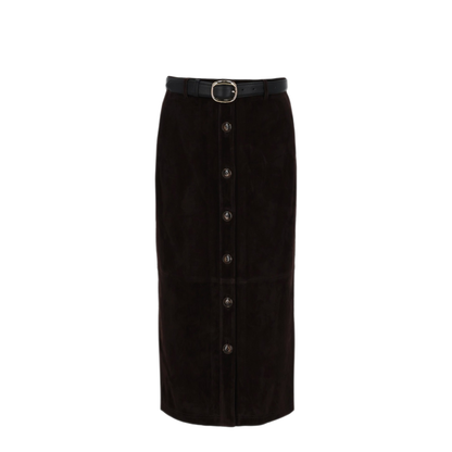 MAYFEYR - Self Portrait - Suede Midi Skirt - RS26091MSKBRBROWN