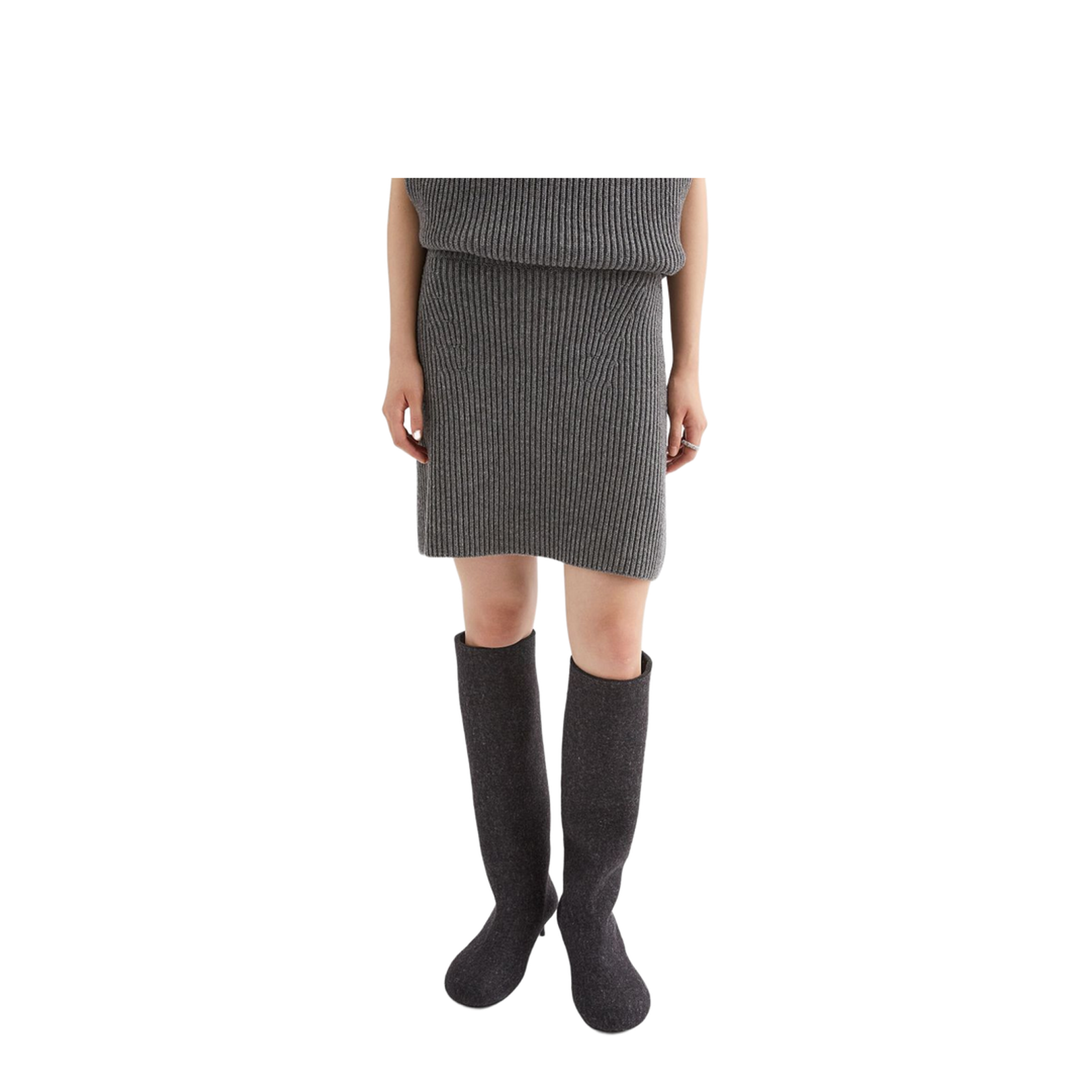 Wool Knit Mini Skirt